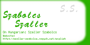 szabolcs szaller business card